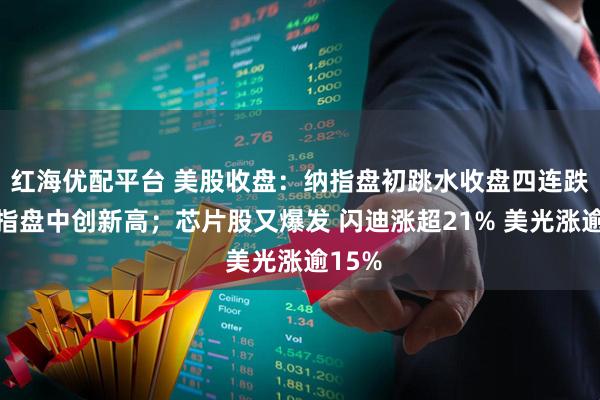 红海优配平台 美股收盘：纳指盘初跳水收盘四连跌！道指盘中创新高；芯片股又爆发 闪迪涨超21% 美光涨逾15%